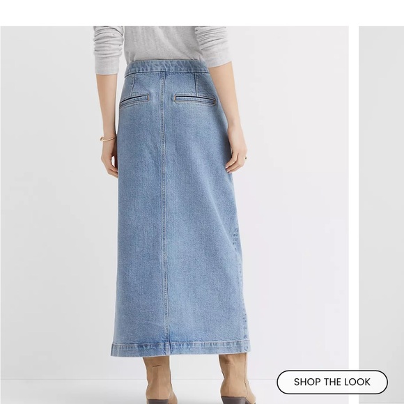 LOFT Light Blue Denim Midi Skirt - Picture 3 of 3